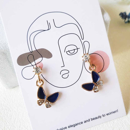 6 Pair Butterfly and Pearl Stud Earrings Set