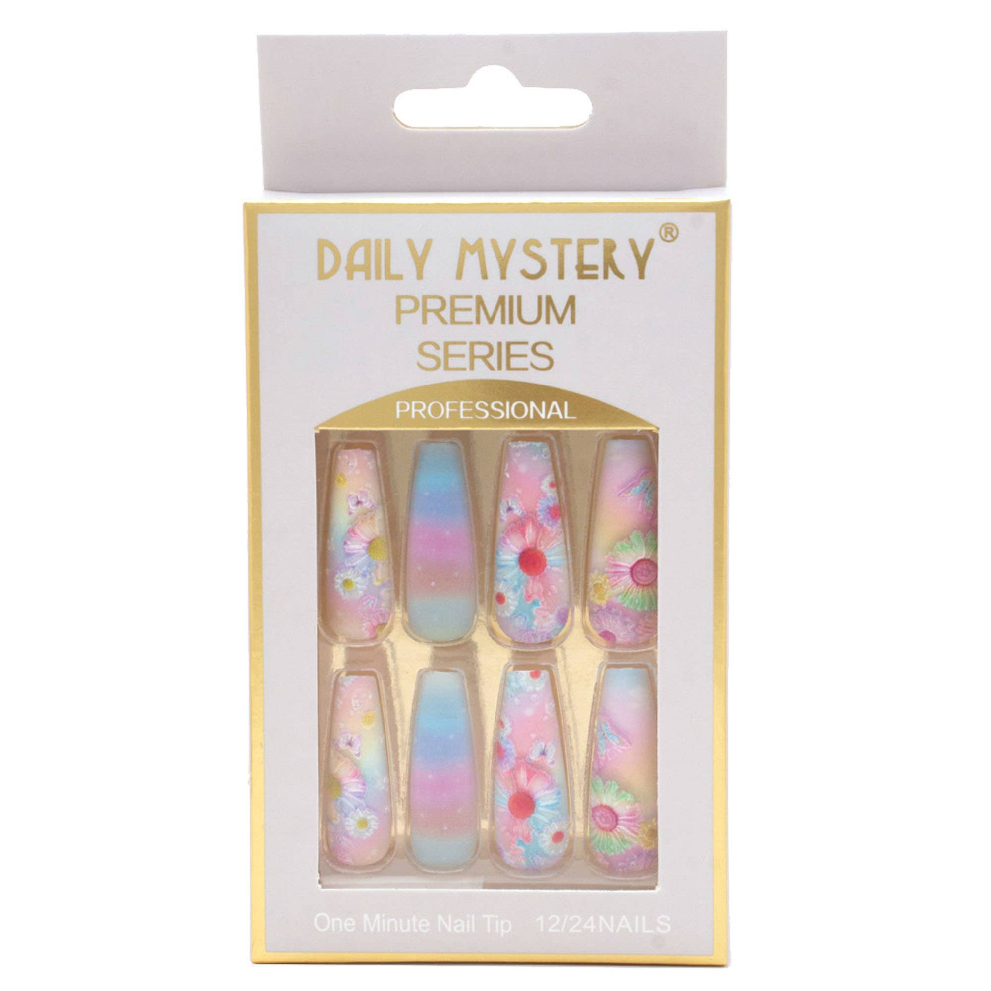 COLORFUL FLOWER PATTERN NAIL TIPS, JBS 0014