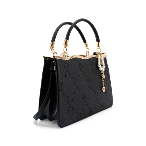 Amara Embossed Heart Top Handle Crossbody Bag