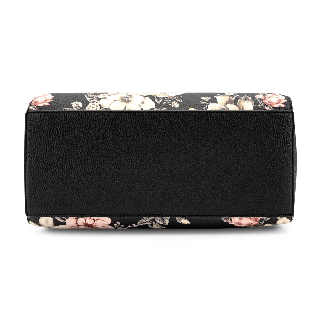 Rosalie Bow Top Handle Satchel Bag-Floral Print