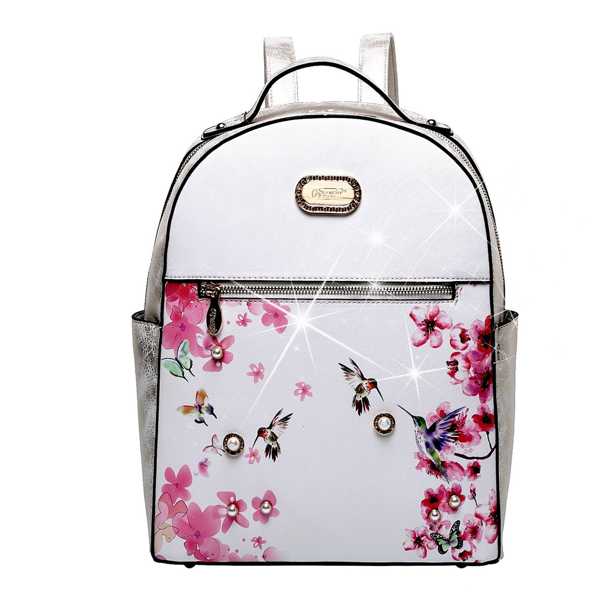 Brangio Italy Vintage Floral & Hummingbird Backpack