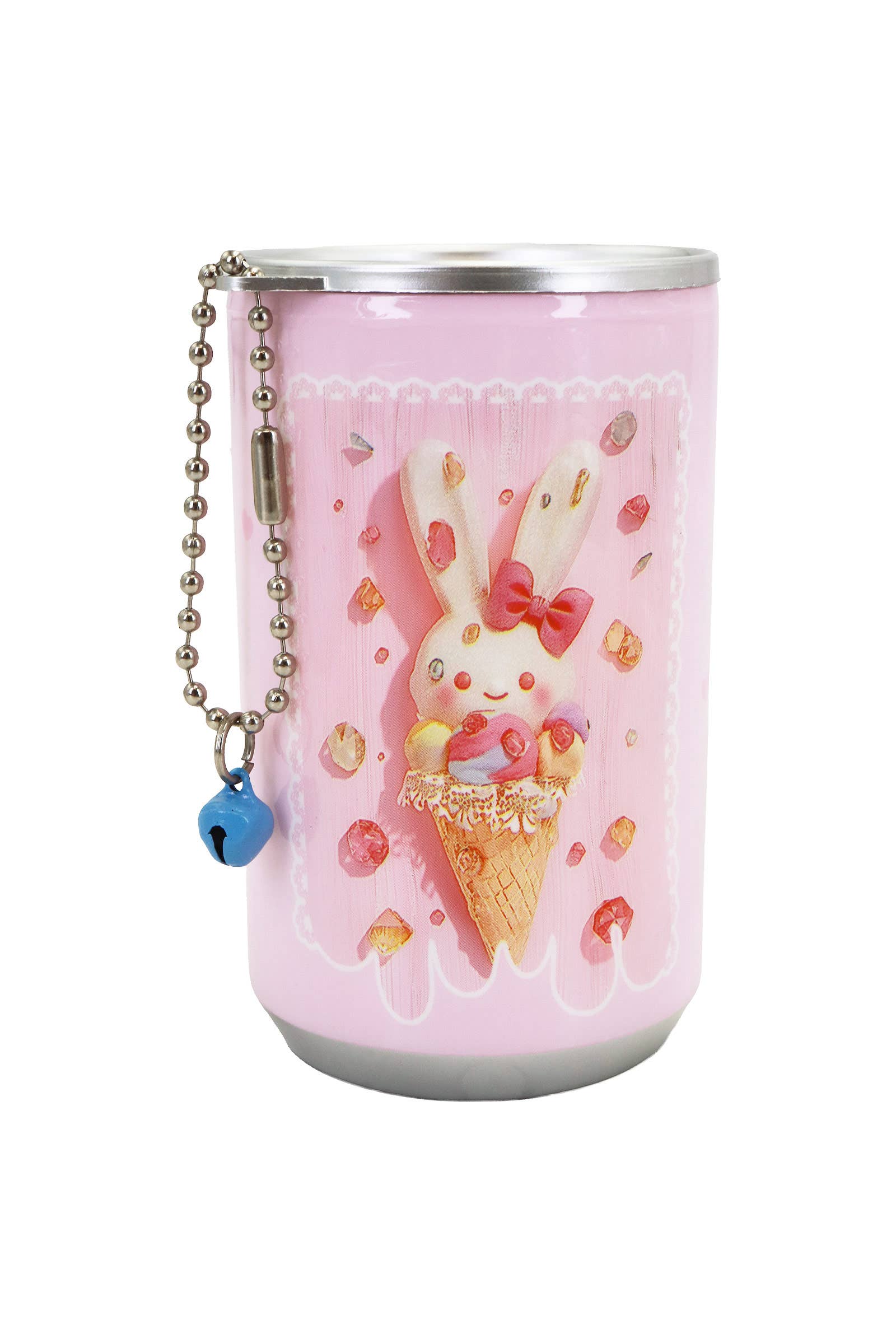 Bunny Rabbit Desserts Soda Pop Can Mini Wet Wipes Keychain