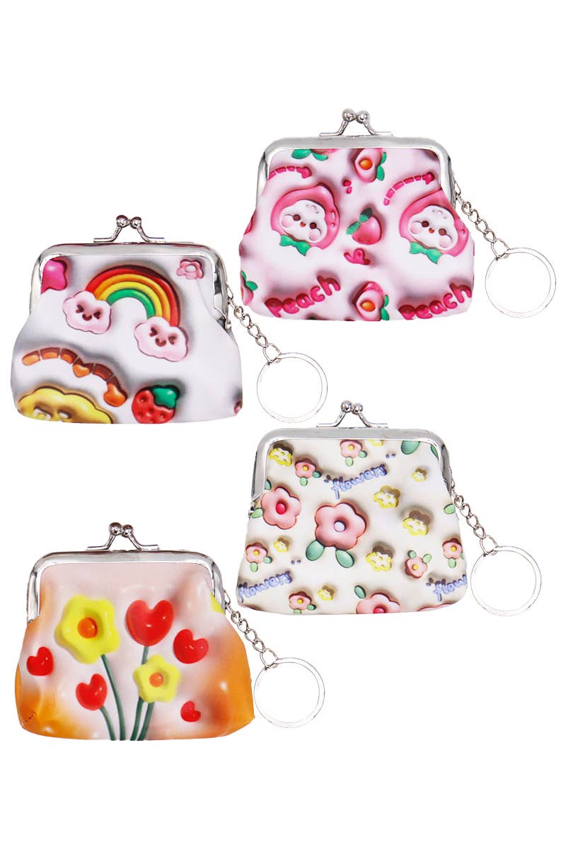 Fruity Flower Kiss-Lock Coin Purse Bag