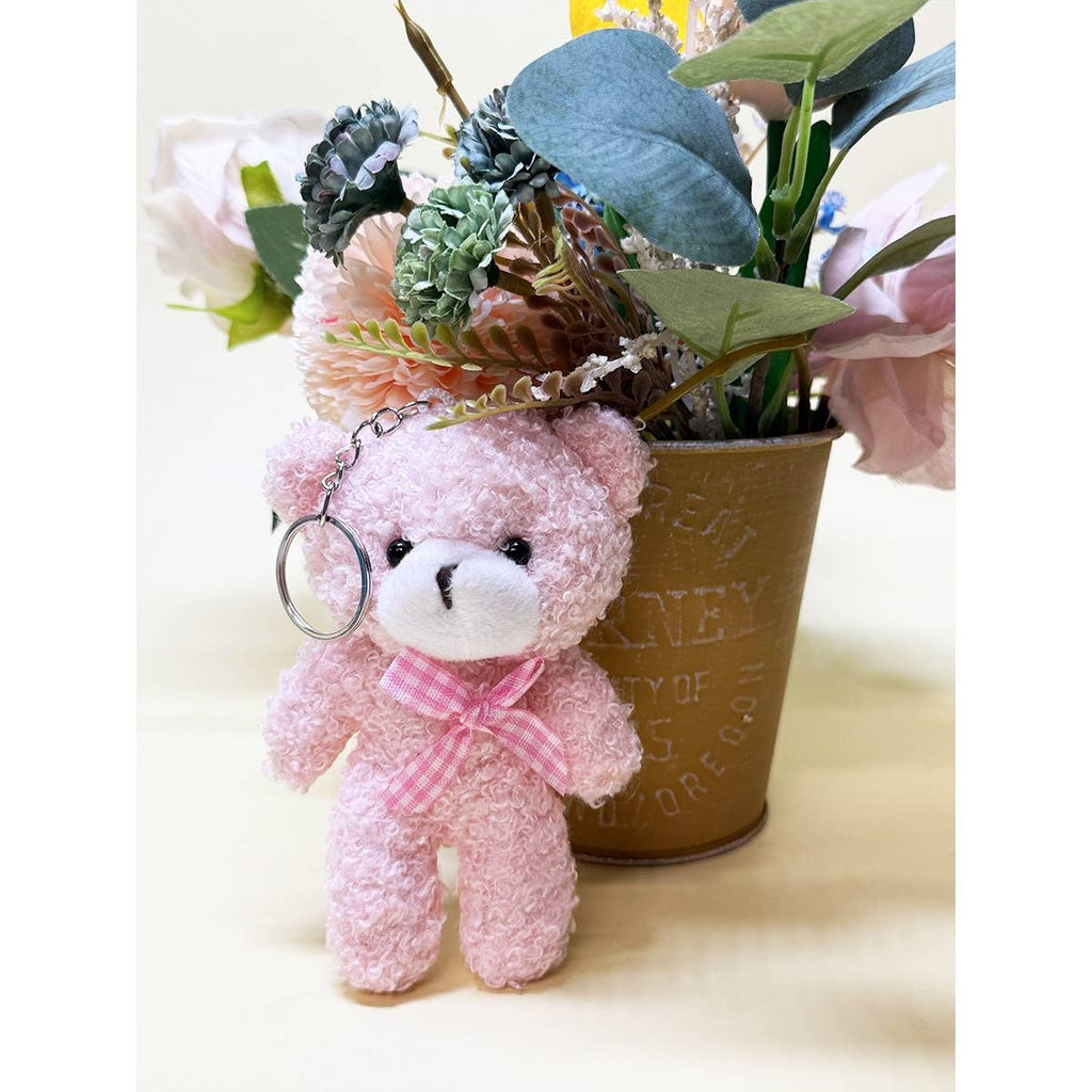 Cute Plush Bear Charm Keychain