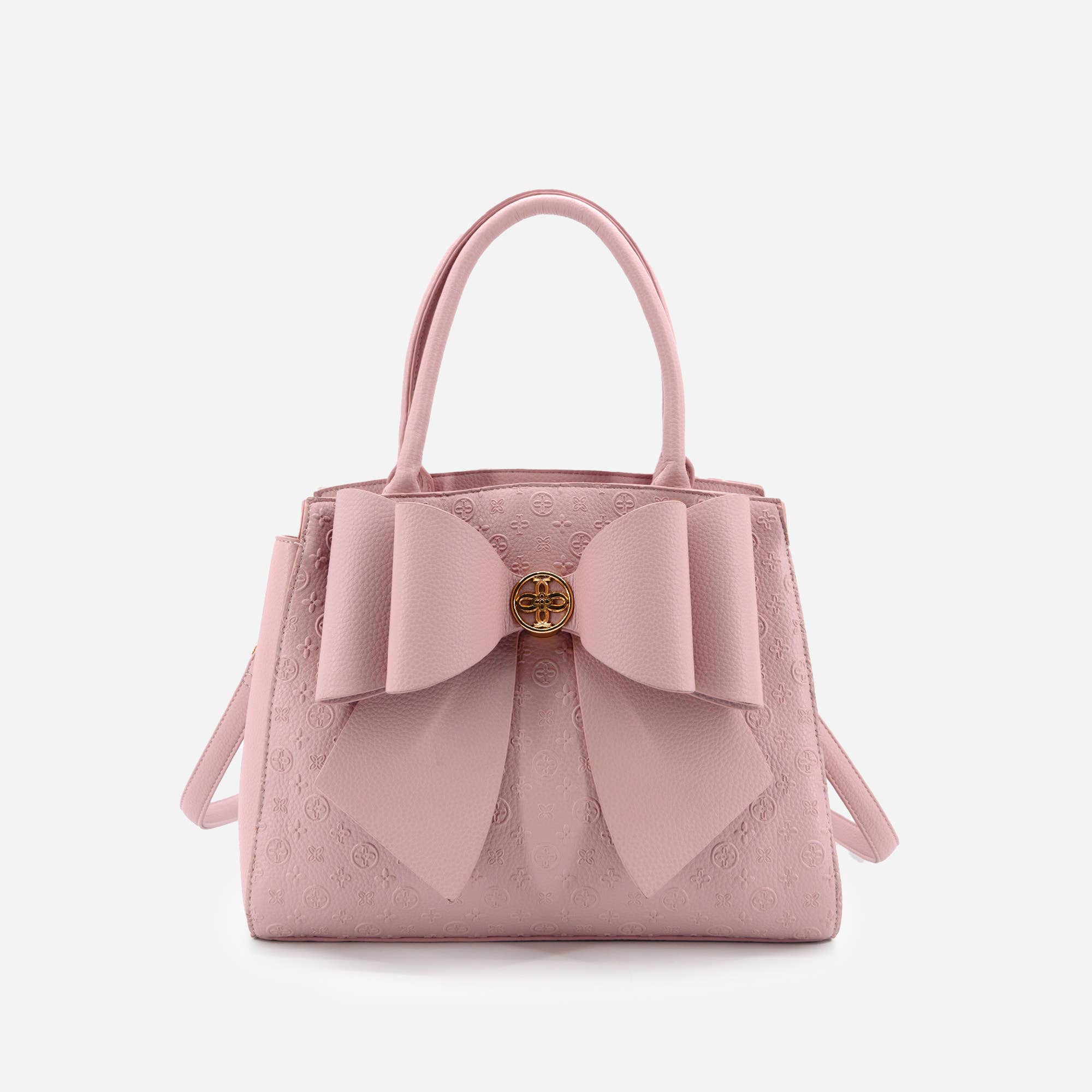 Cross Elegance Large Bow Vegan Leather Satchel Handbag