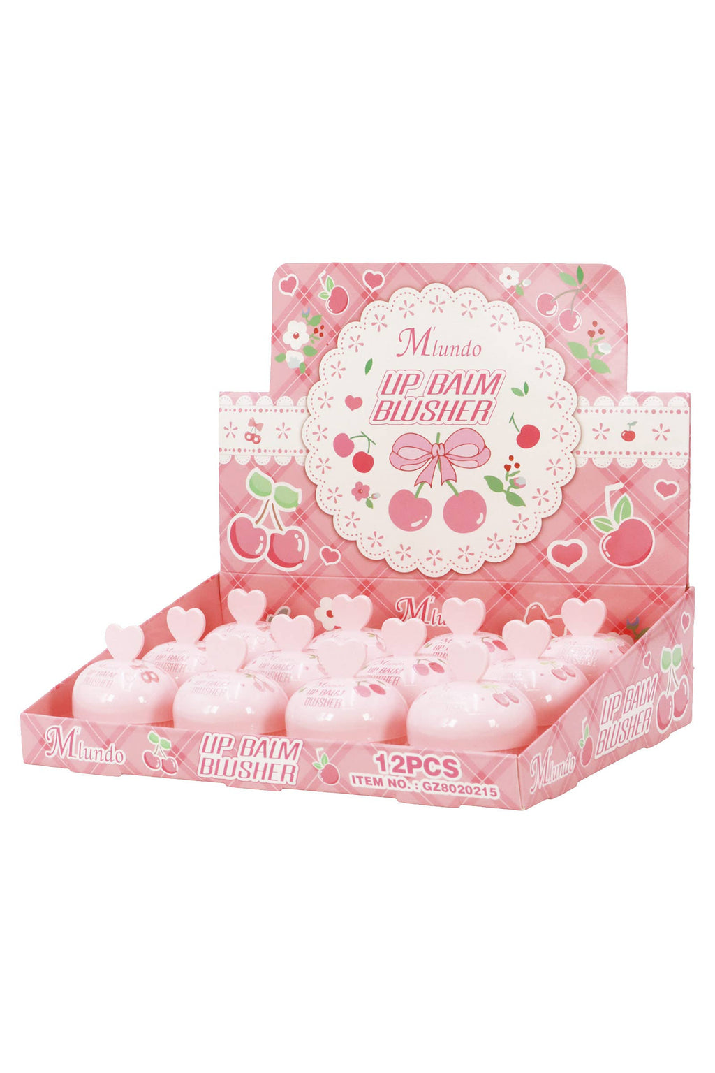 Cherry Heart Round Lip Balm Blusher