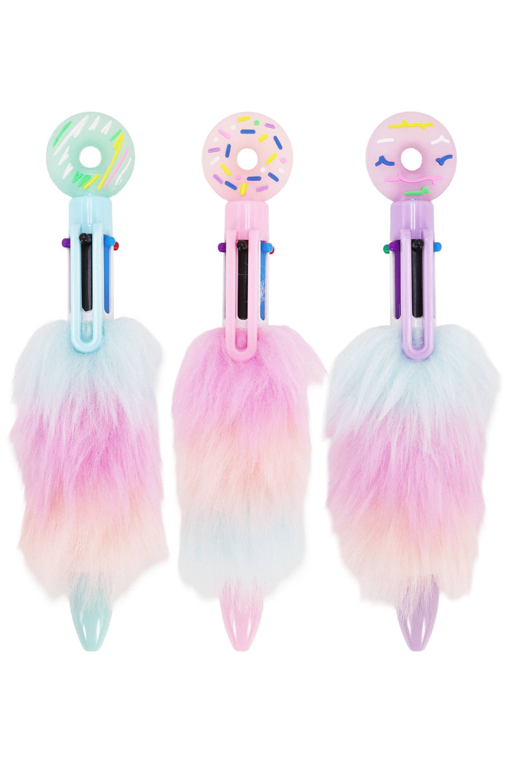Donut Pastel 6-in-1 Multicolor Faux Fur Pen -