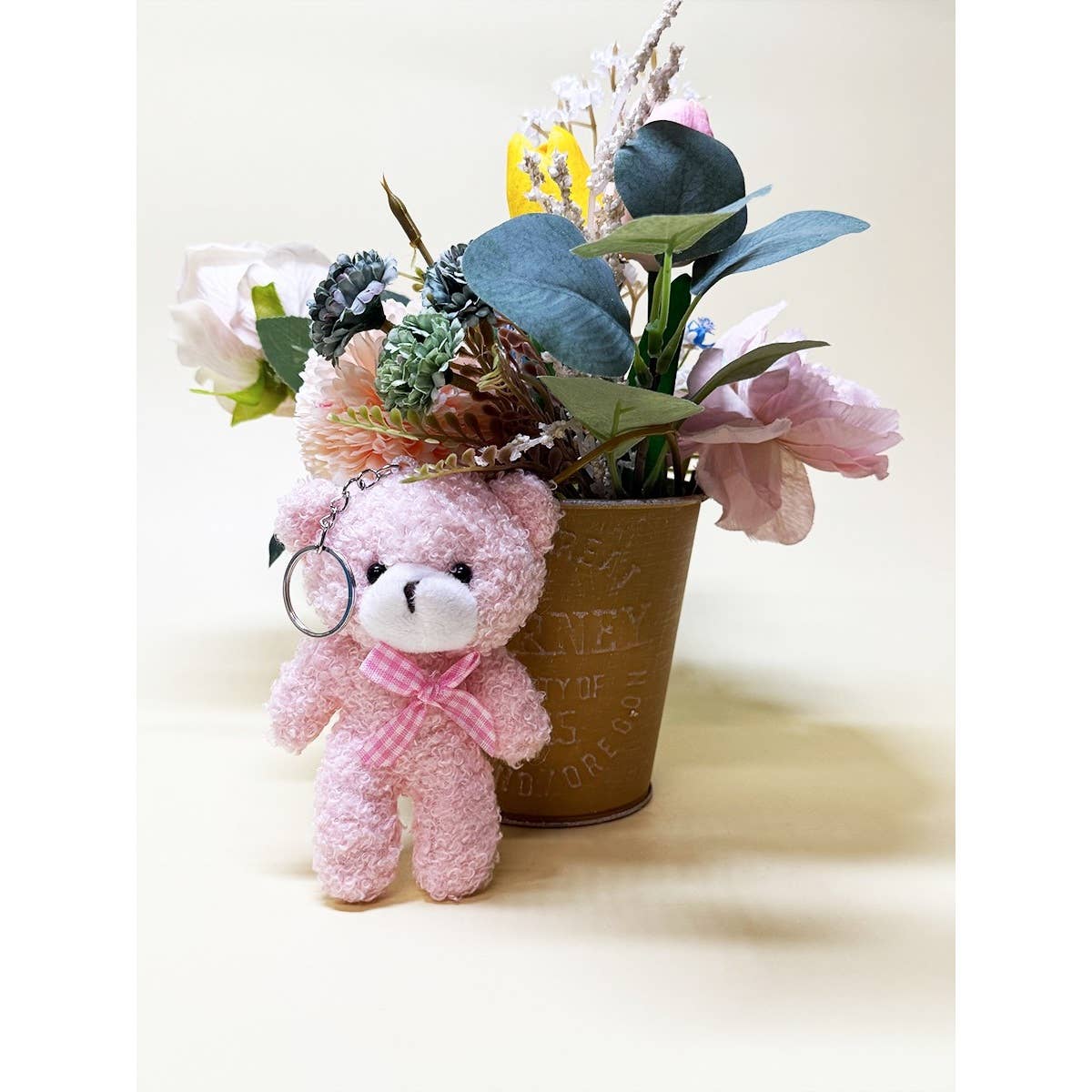 Cute Plush Bear Charm Keychain