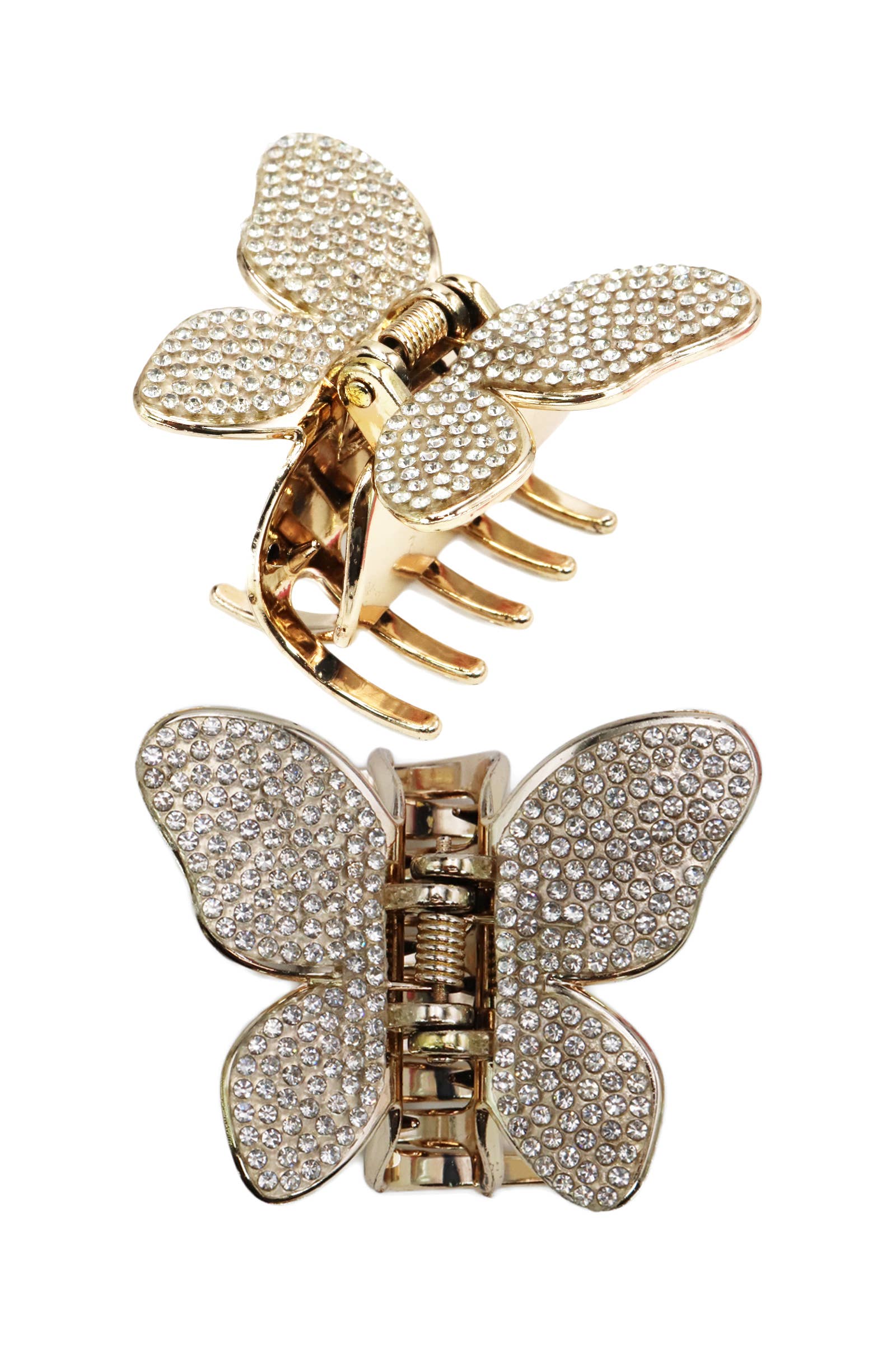 Butterfly Rhinestone Metallic Gloss Hair Claw