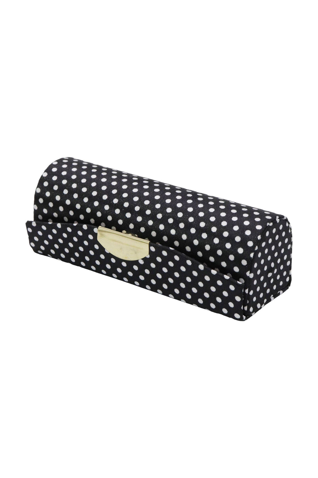 Retro Polka Dot Satin Lipstick Case W/ Mirror