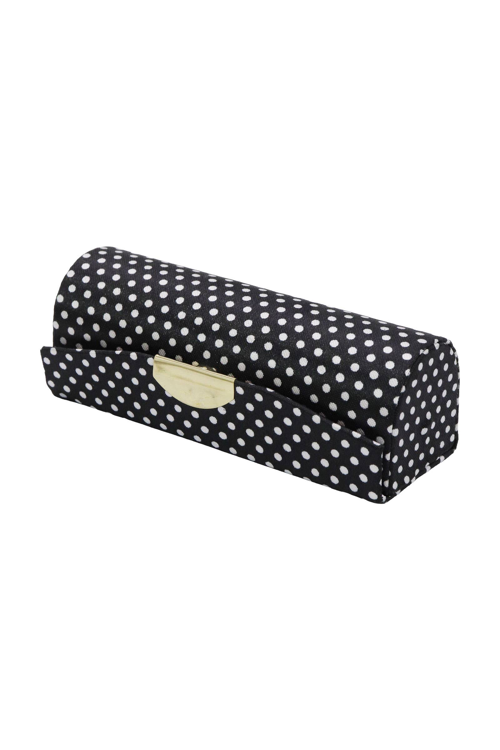 Retro Polka Dot Satin Lipstick Case W/ Mirror