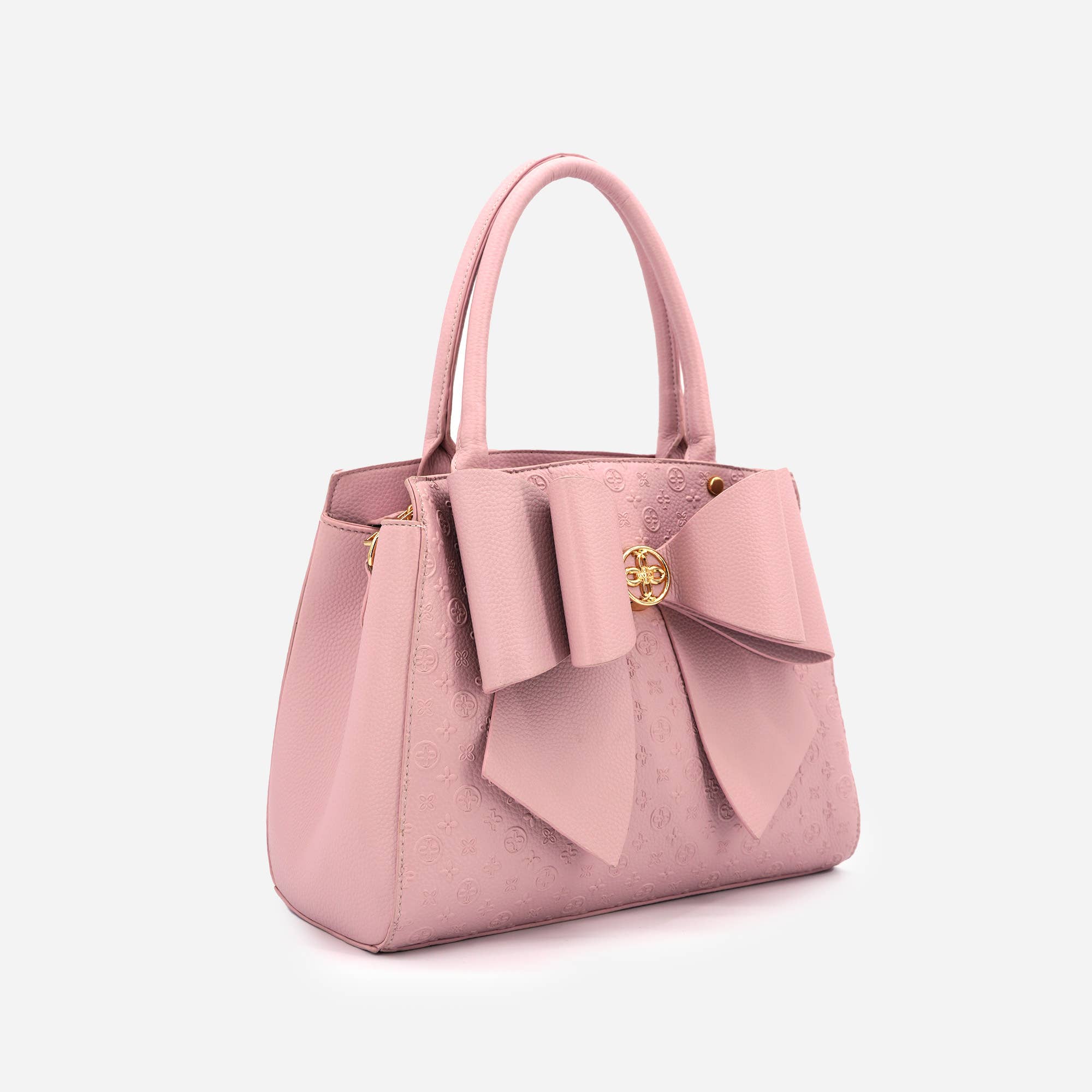 Cross Elegance Large Bow Vegan Leather Satchel Handbag