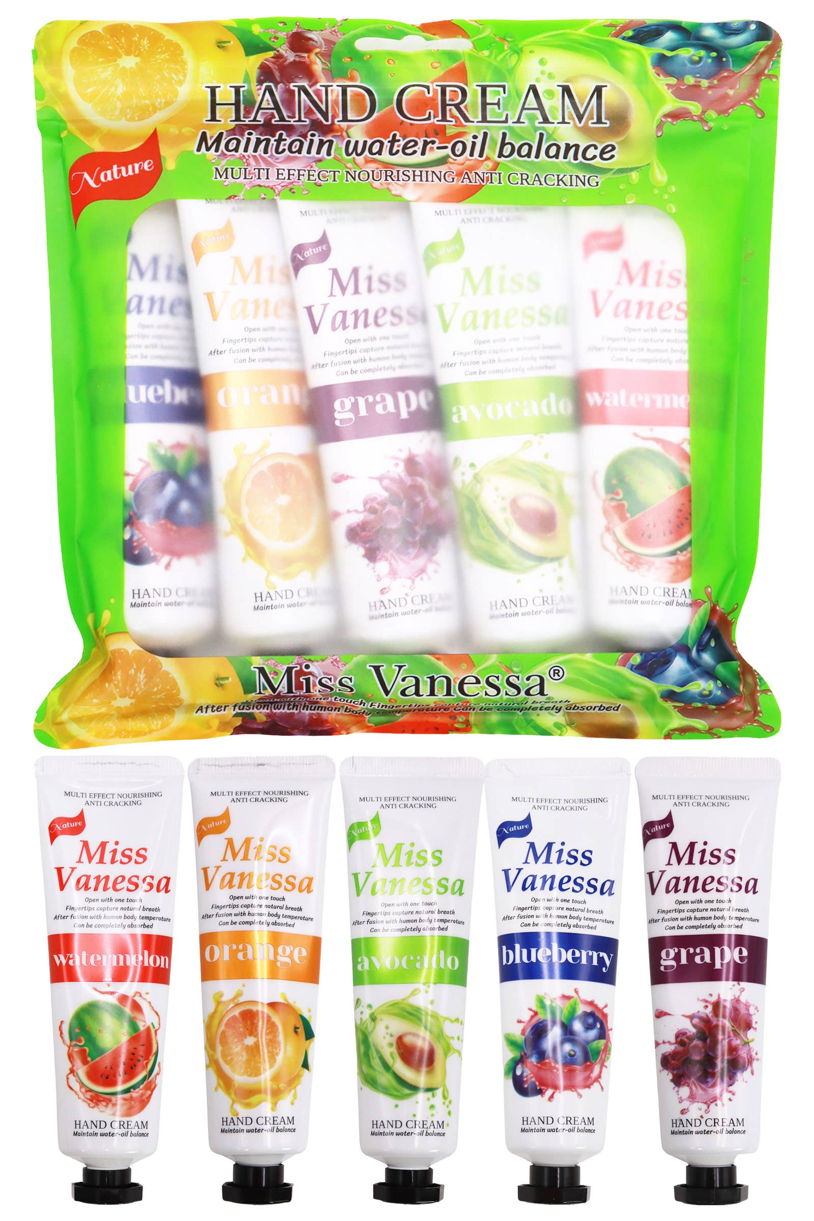 Fruit Squeeze-out Hand Cream - Set Of 5