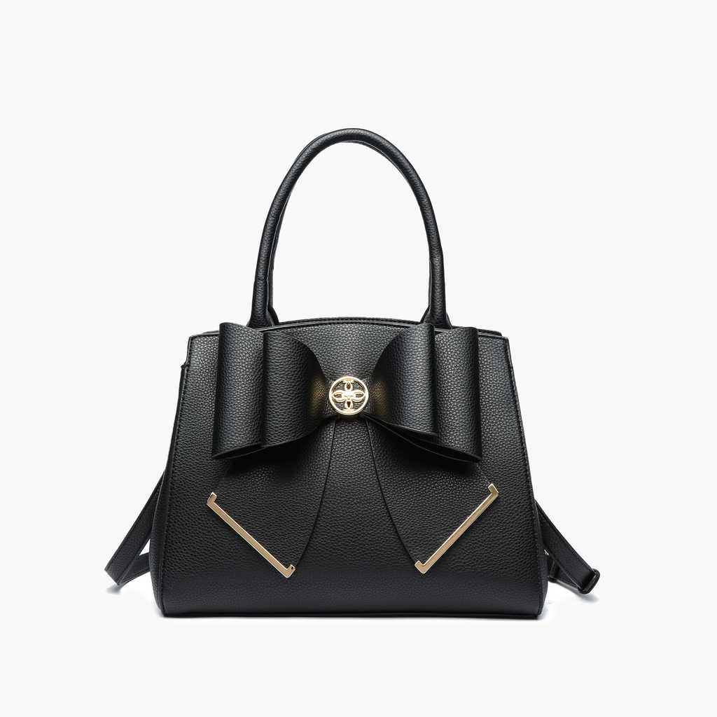Poppy Bowtie Structured Top Handle Spring Shoulder Bag
