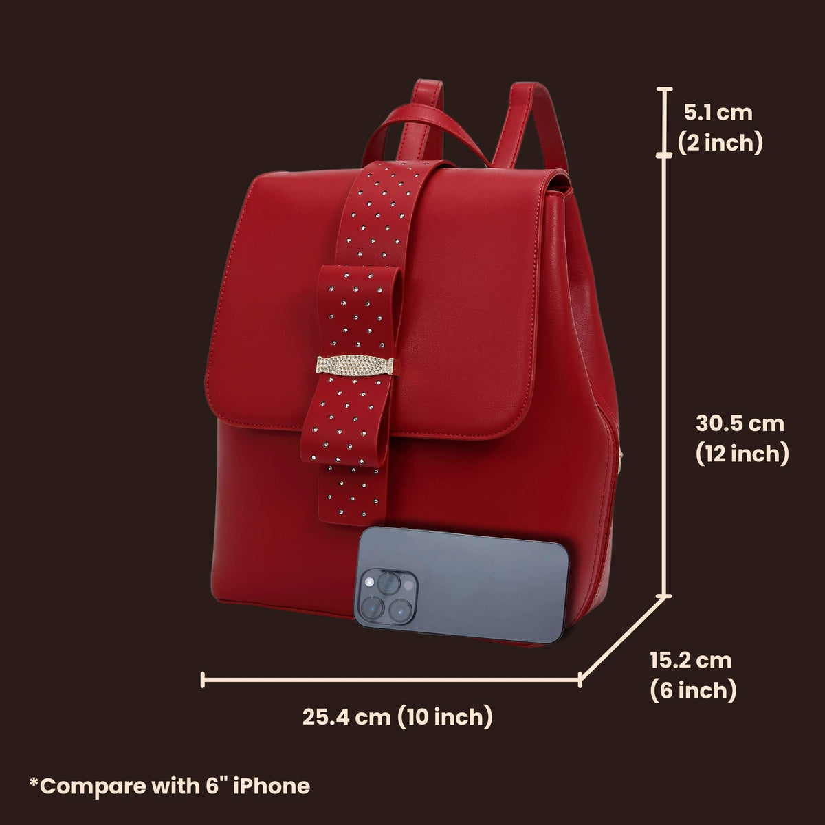 Brangio Italy Glamorous Scarlet Bow Ribbon Romance Backpack