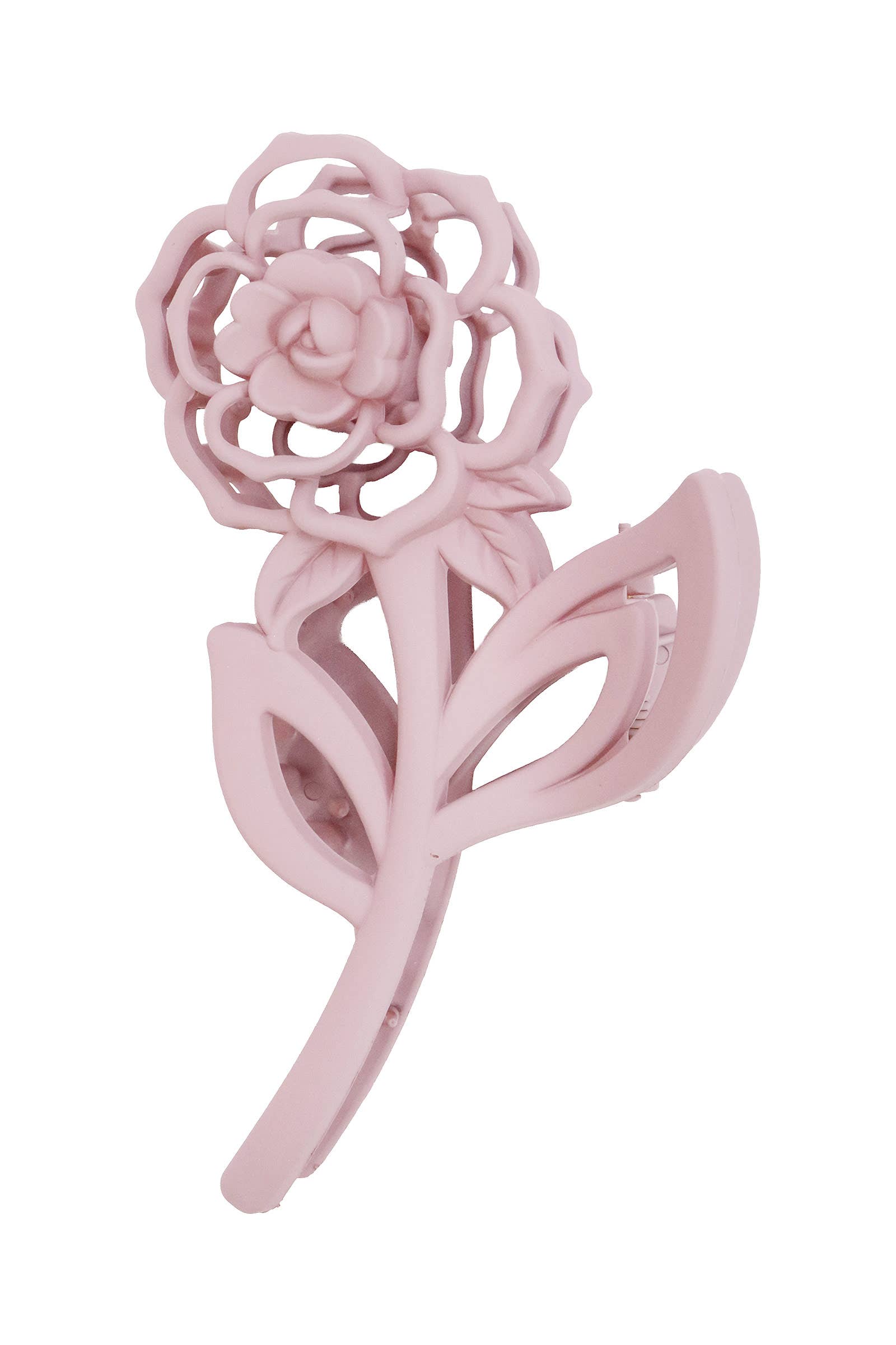 Matte Rose Flower Hollow Out Hair Claw