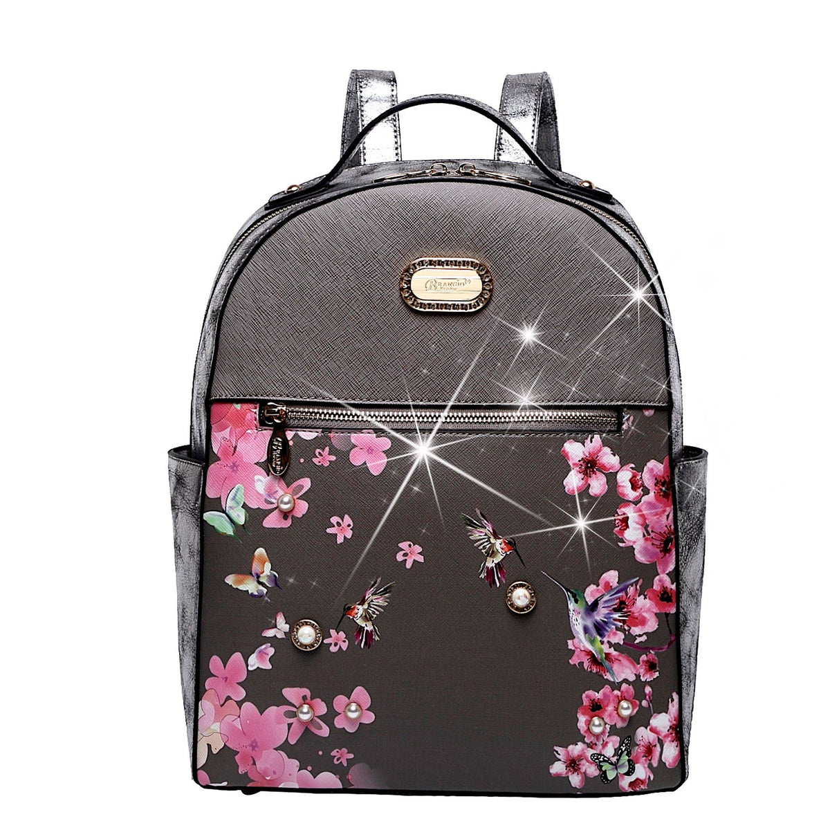 Brangio Italy Vintage Floral & Hummingbird Backpack