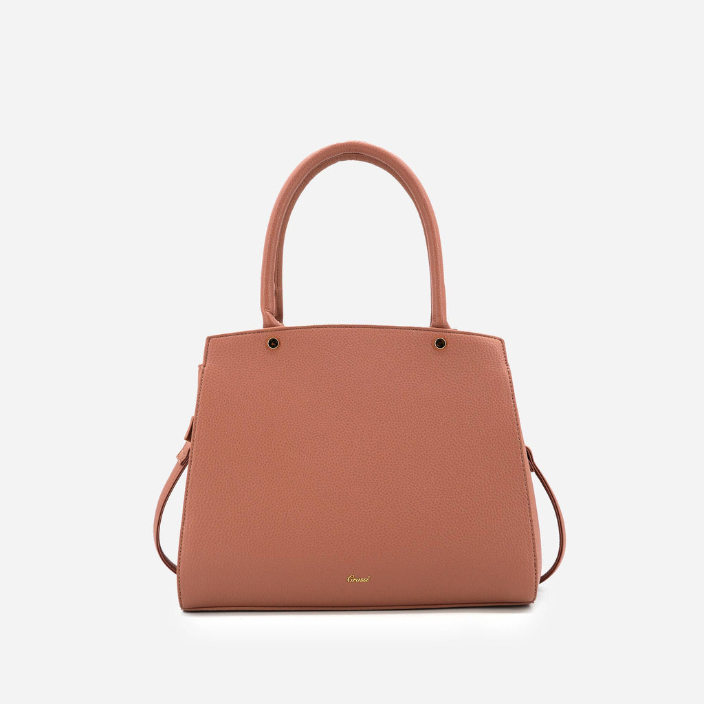 Cross Elegance Large Bow Vegan Leather Satchel Handbag