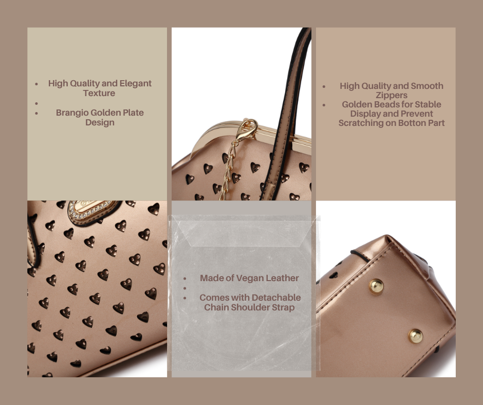 Brangio Italy Heart Studs Handbag & Crossbody Bag