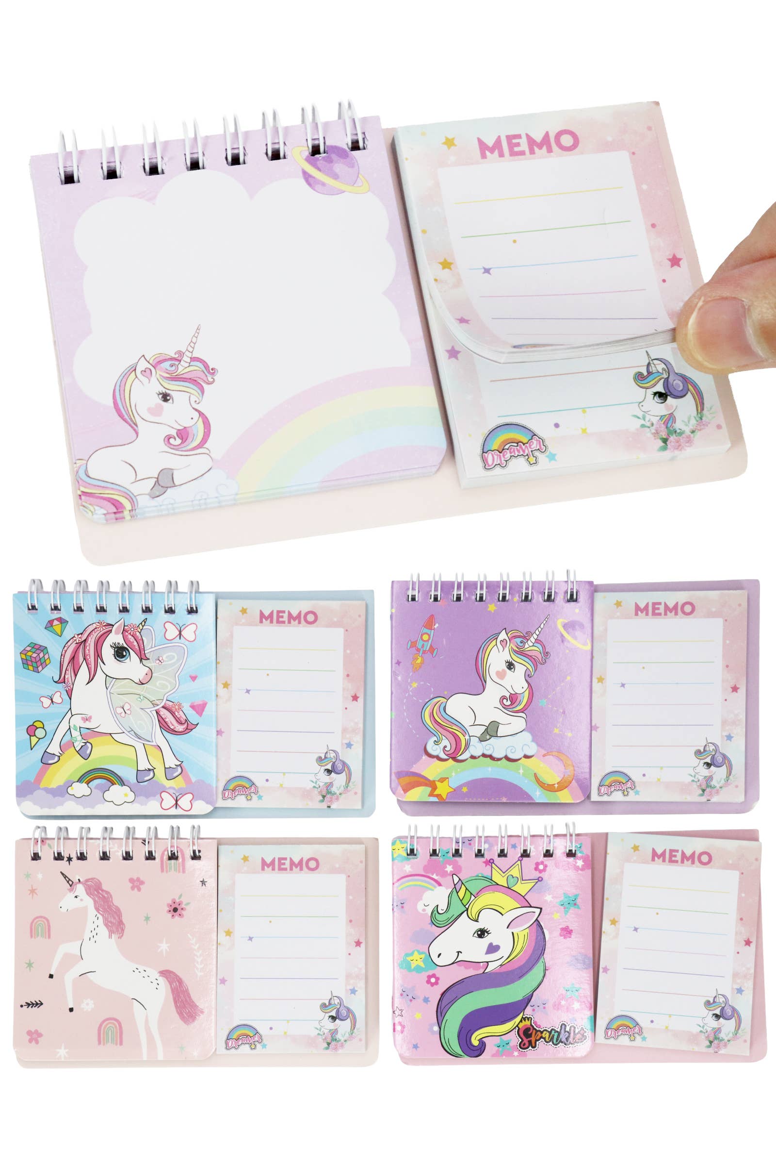 Unicorn Spiral Bound Notepad & Sticky Note Combo