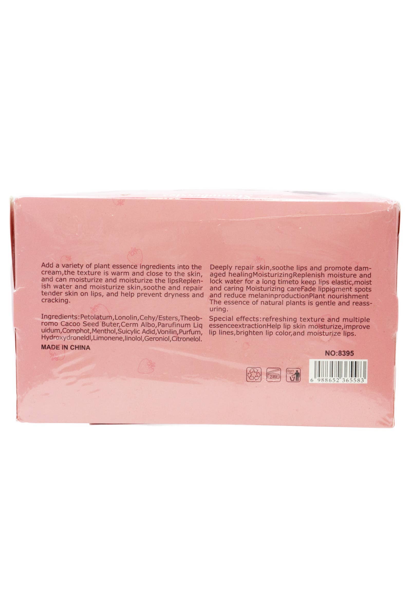 Strawberry Scented Gel Lip Balm Squeeze Tube -