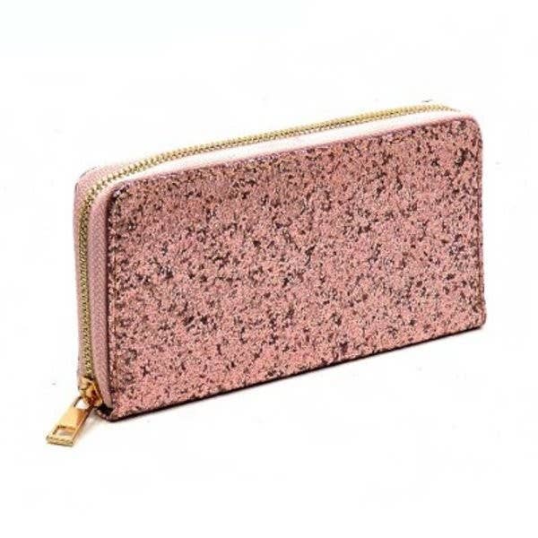Glitter Encased Glossy Patent Wallet