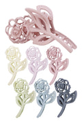 Matte Rose Flower Hollow Out Hair Claw