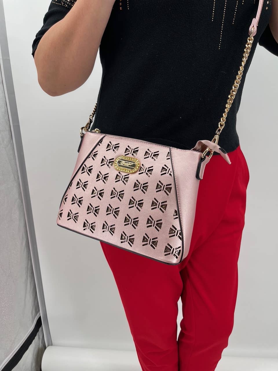 Brangio Italy Laser Cut Crossbody Bag – Designer Purse