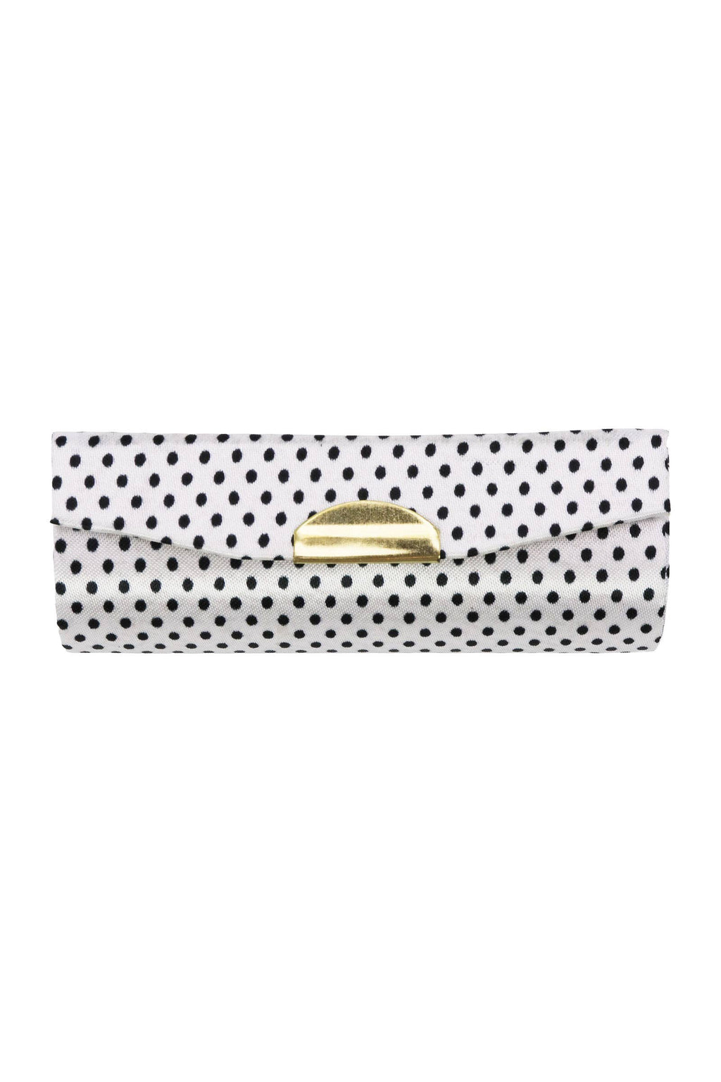 Retro Polka Dot Satin Lipstick Case W/ Mirror
