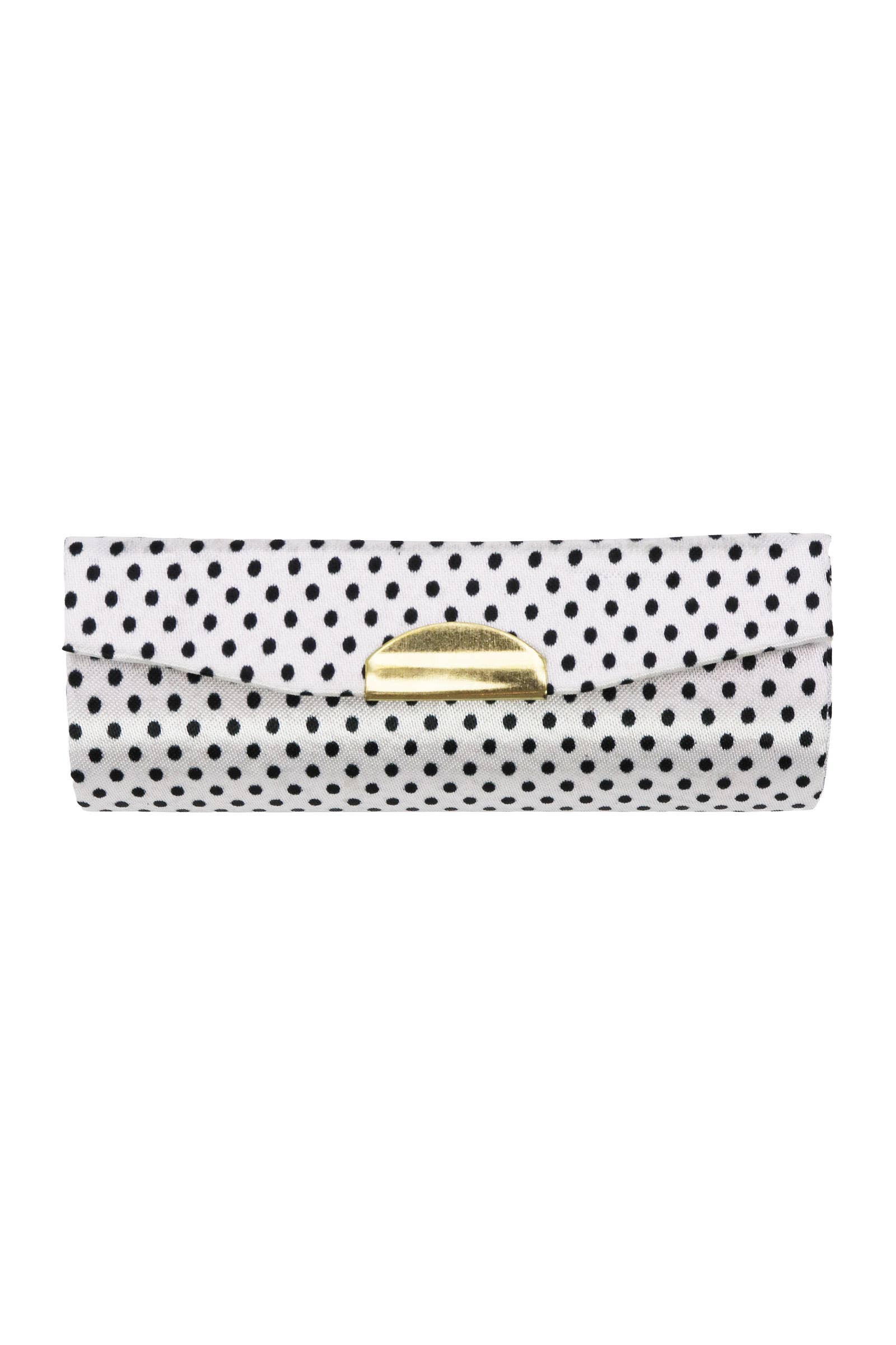 Retro Polka Dot Satin Lipstick Case W/ Mirror