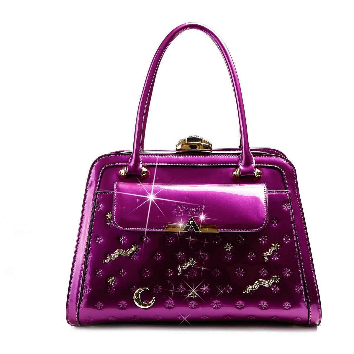 Brangio Italy Luxury Celestial Metallic Satchel Bag