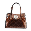 Brangio Italy Luxury Patent Quilted Designer Satchel Bag