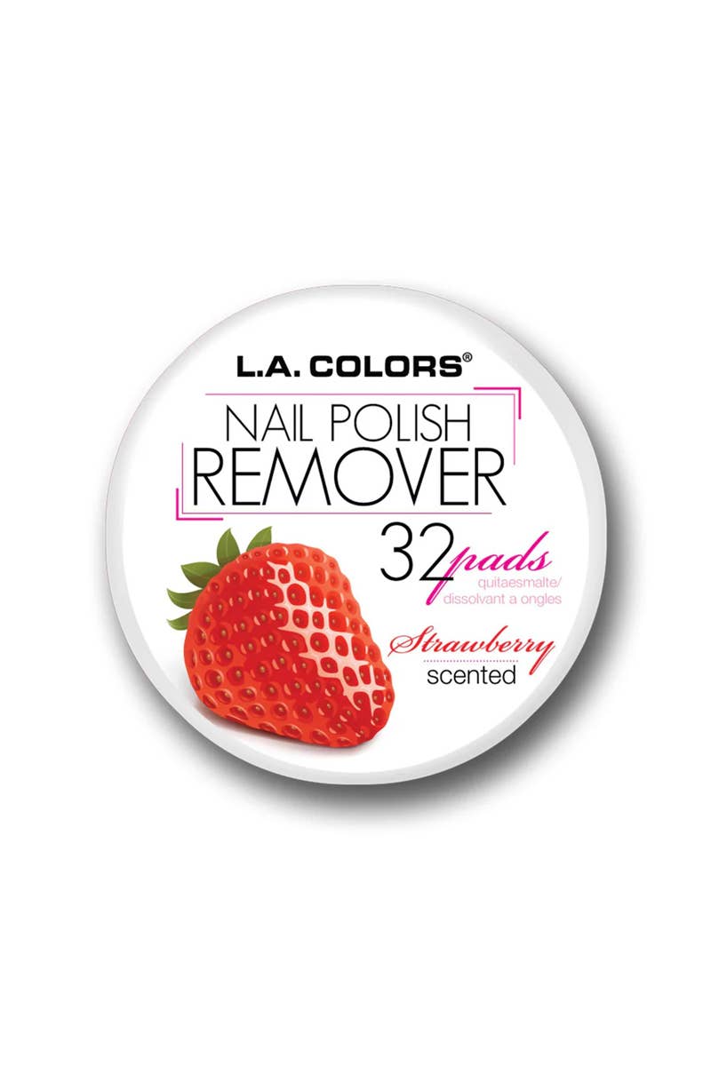 LA Colors CNR962 Strawberry Nail Polish Remover 32 Pads -