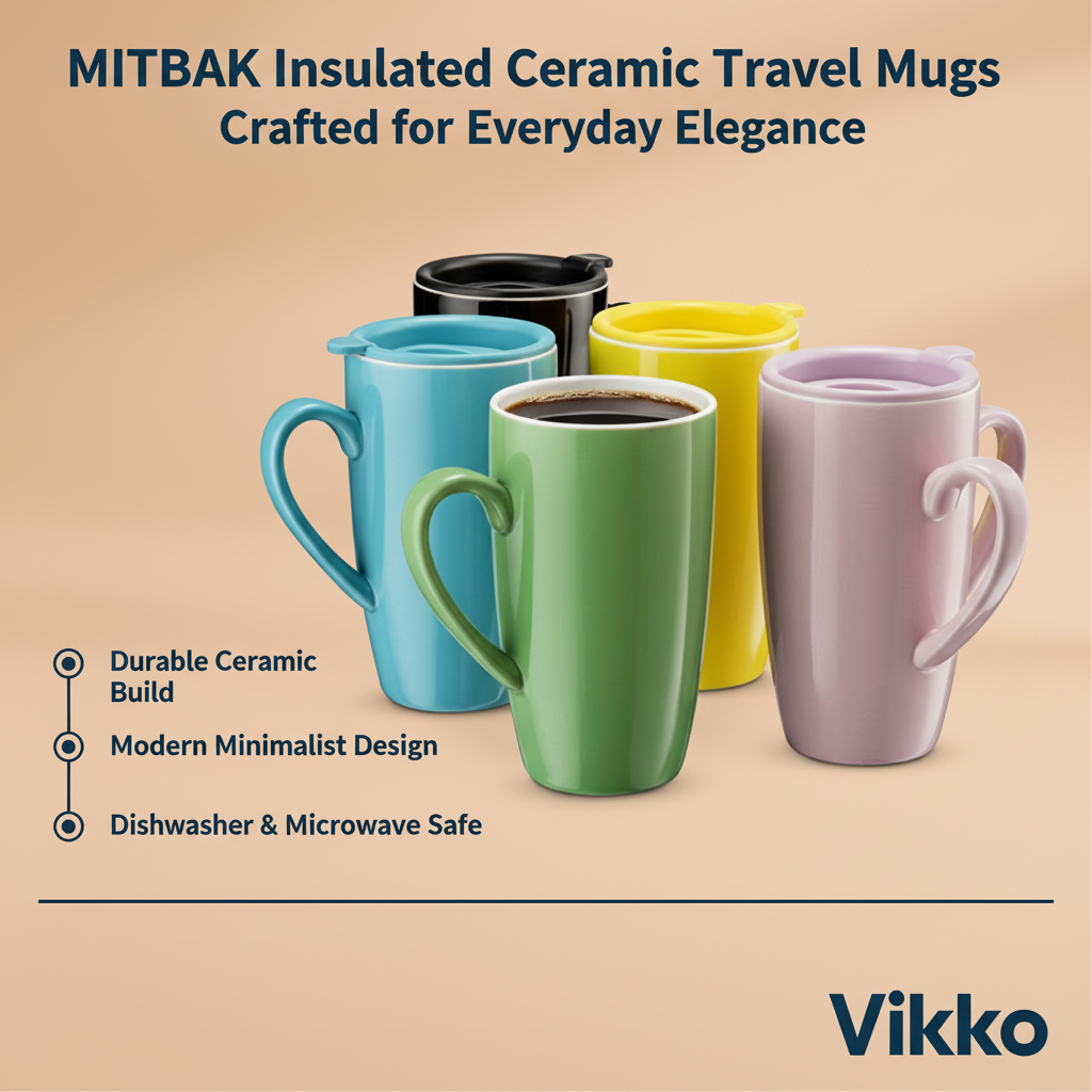 Mitbak - Classic Mug with Lids, Assorted Colors, 16 oz, 6 Pk