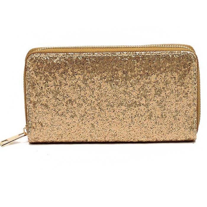 Glitter Encased Glossy Patent Wallet