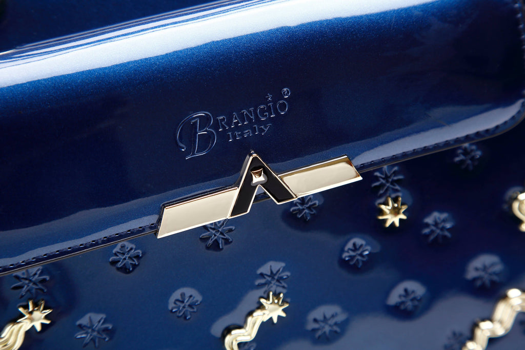 Brangio Italy Luxury Celestial Metallic Satchel Bag