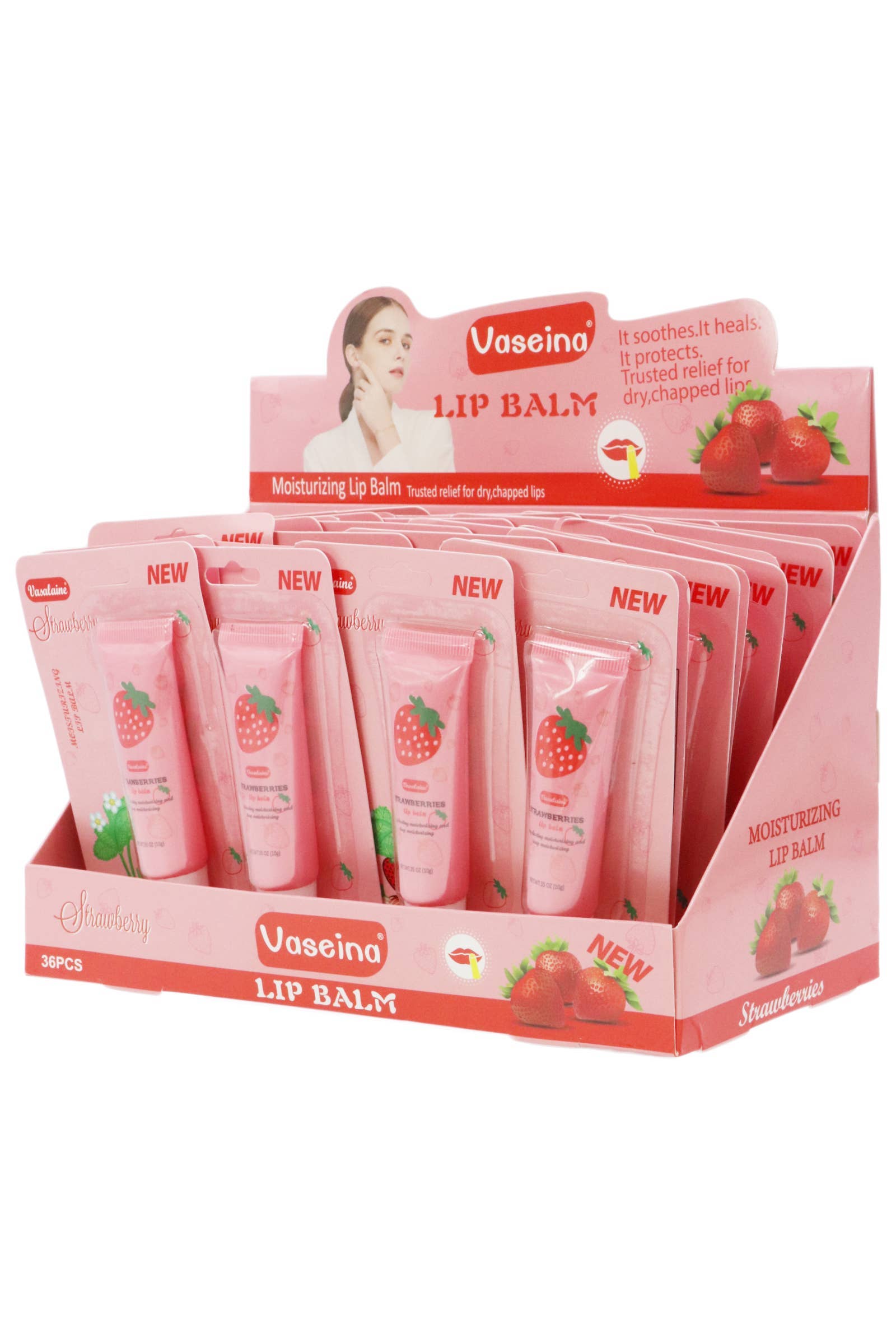 Strawberry Scented Gel Lip Balm Squeeze Tube -