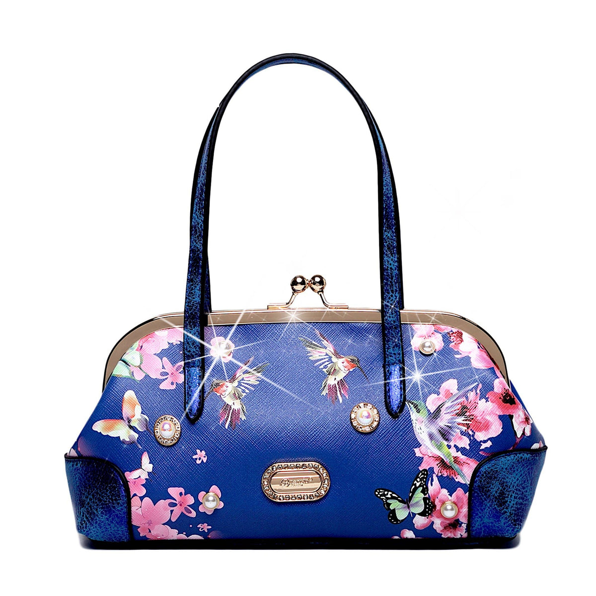 Brangio Italy Floral & Hummingbird Crossbody Bag