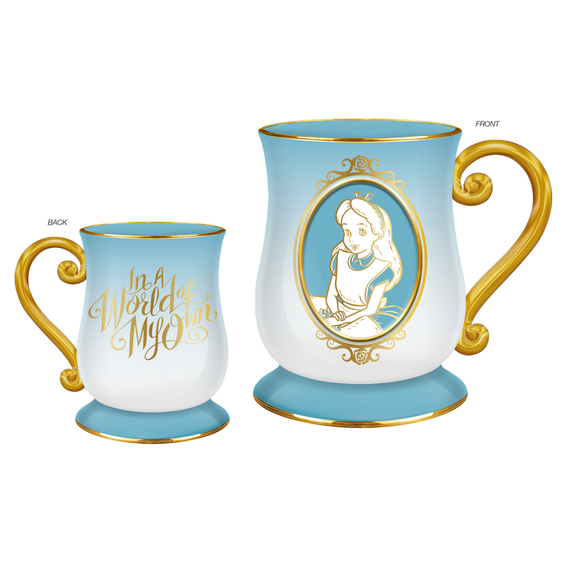 Alice in Wonderland Foil Embossed 17.5oz Footed Ceramic Mug