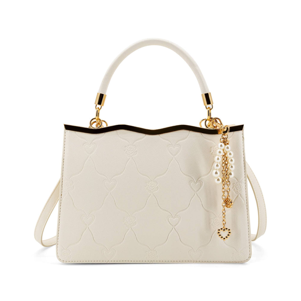 Amara Embossed Heart Top Handle Crossbody Bag