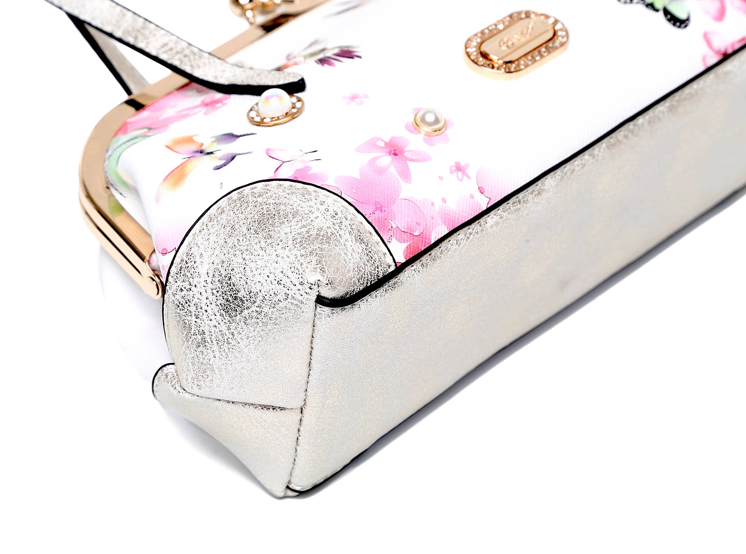 Brangio Italy Floral & Hummingbird Crossbody Bag