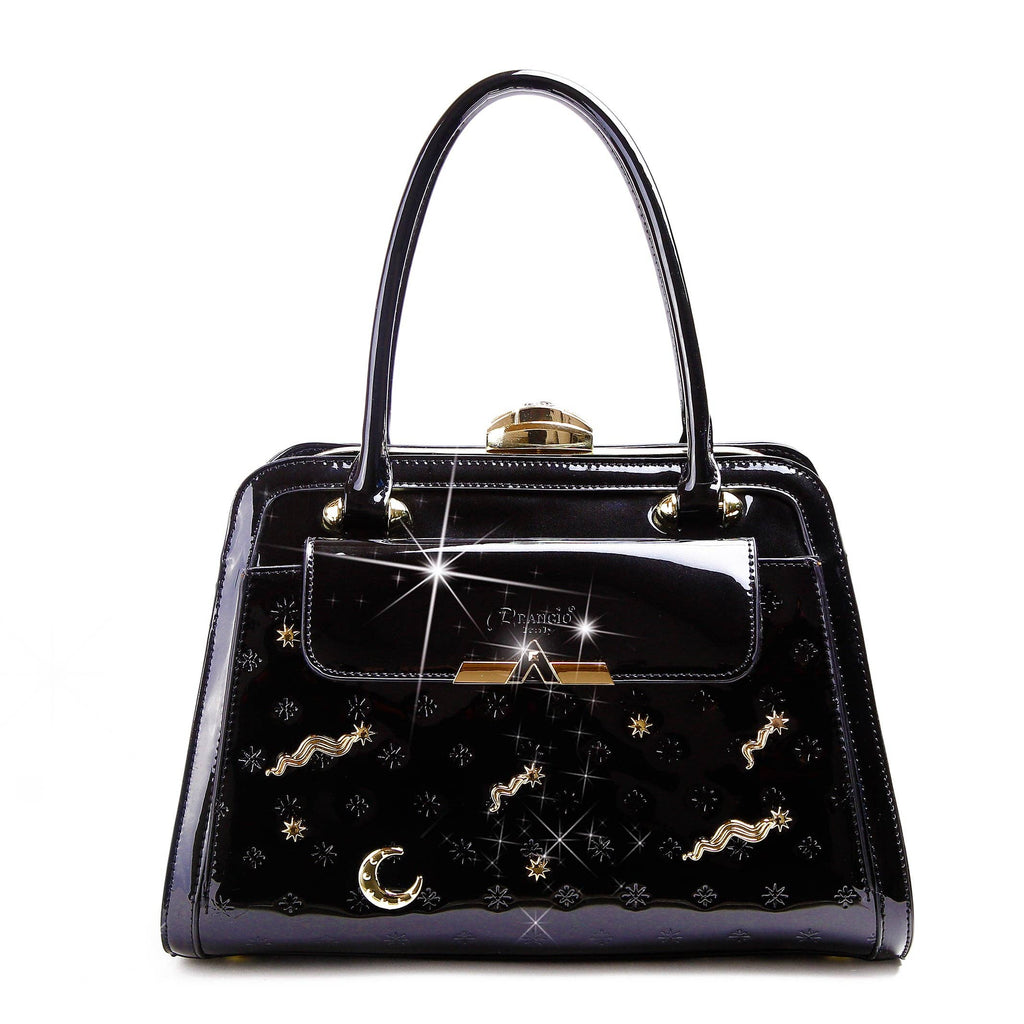 Brangio Italy Luxury Celestial Metallic Satchel Bag