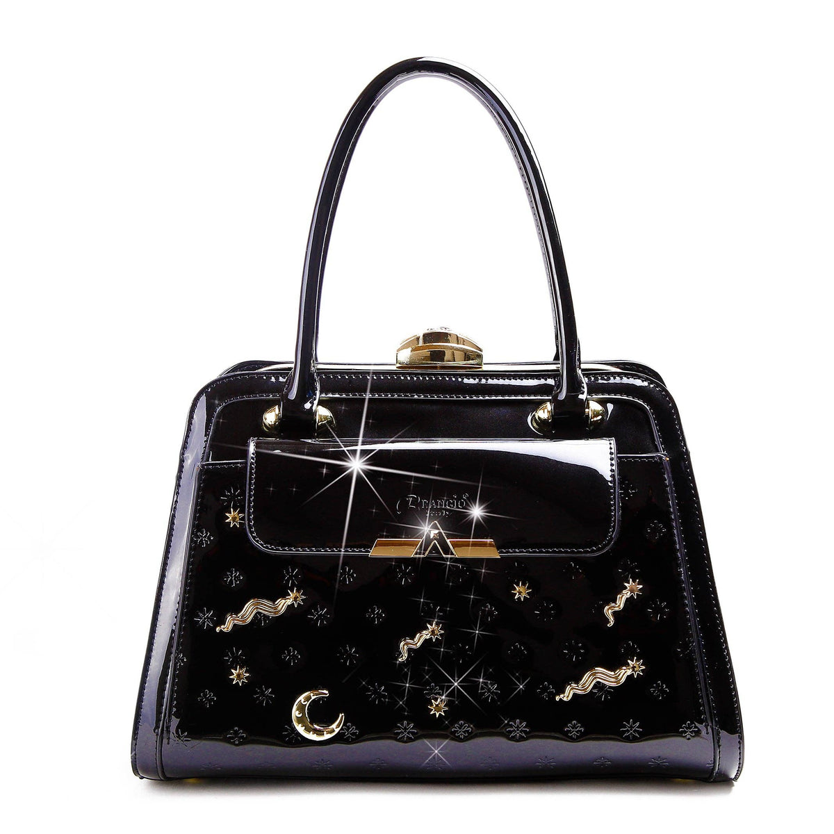 Brangio Italy Luxury Celestial Metallic Satchel Bag