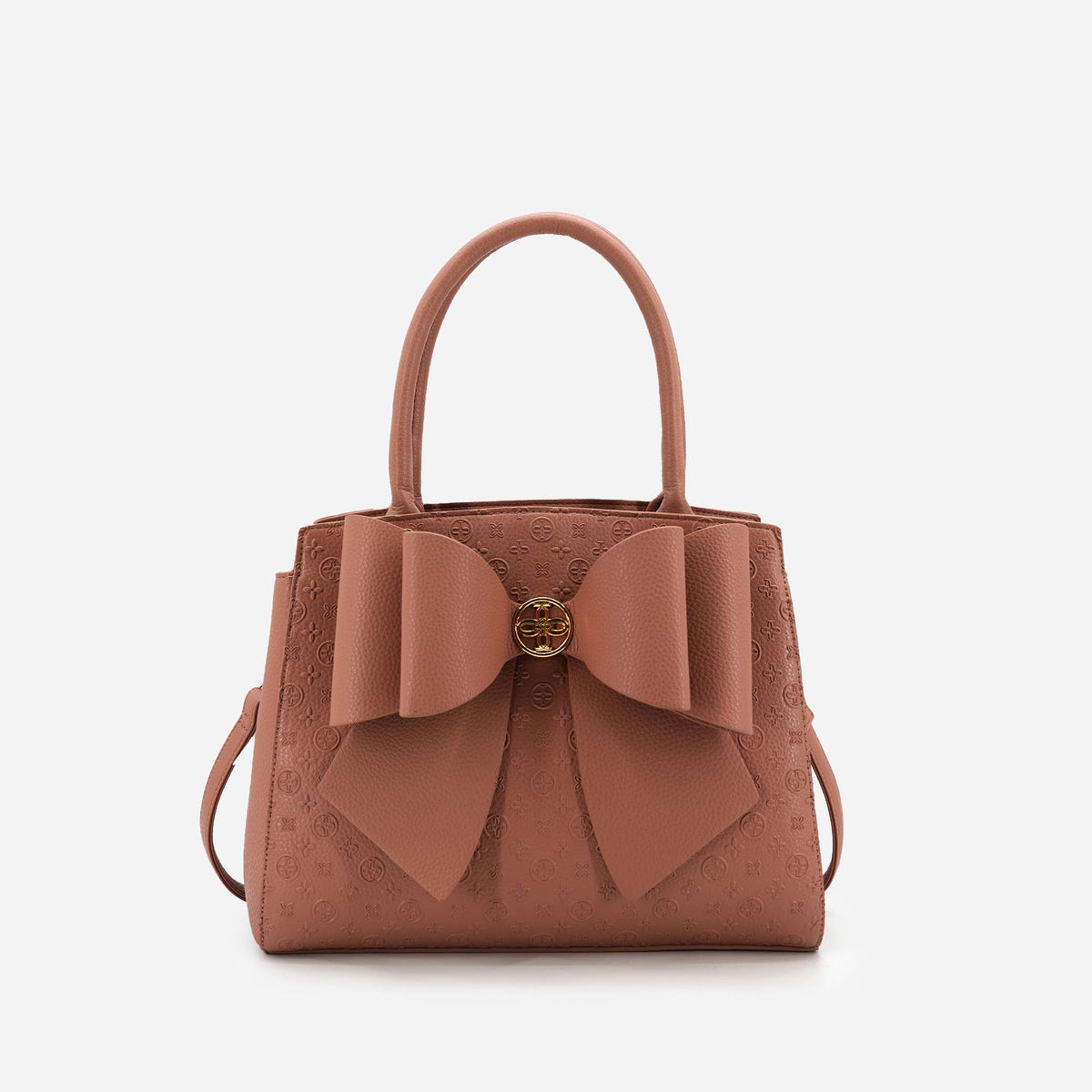 Cross Elegance Large Bow Vegan Leather Satchel Handbag