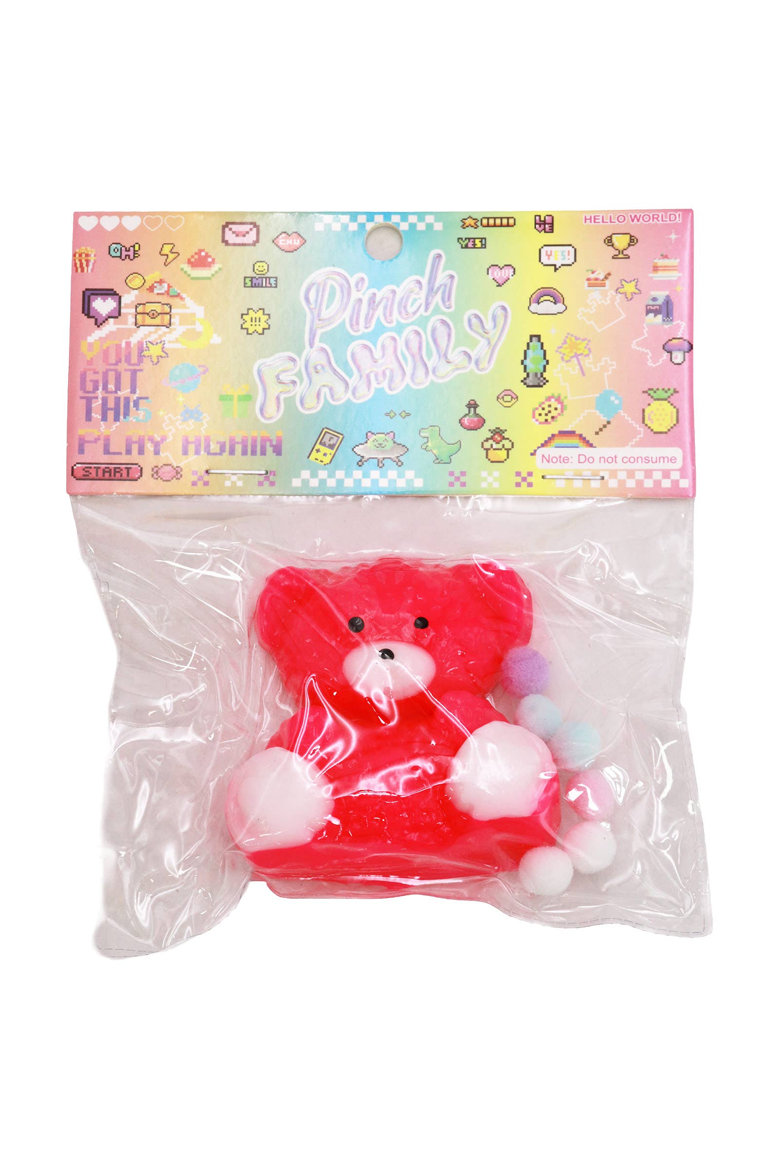 Colorful Teddy Bear Sticky Mochi Squishy Bag
