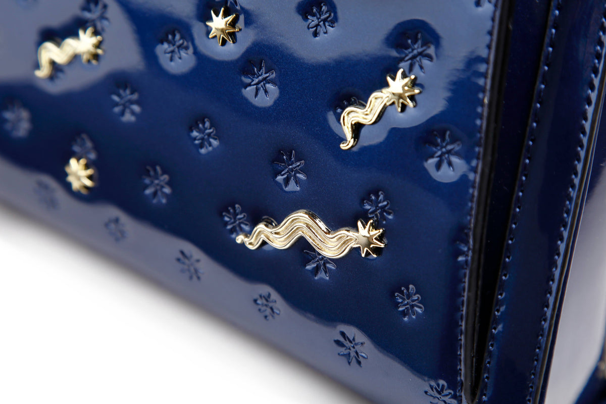 Brangio Italy Luxury Celestial Metallic Satchel Bag