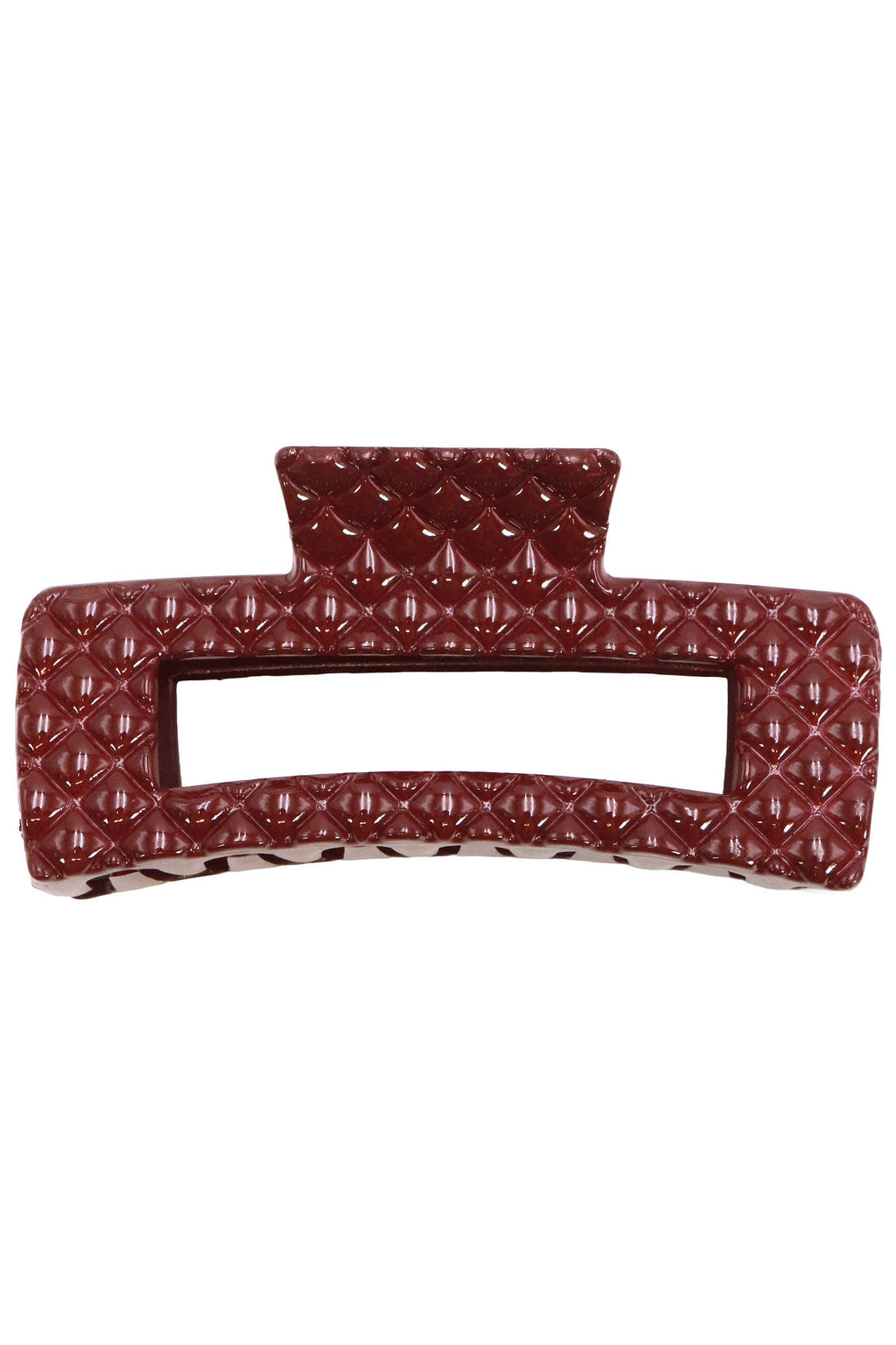 Berry Neutrals Glossy Diamond Emboss Hair Claw