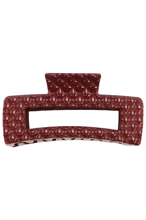 Berry Neutrals Glossy Diamond Emboss Hair Claw