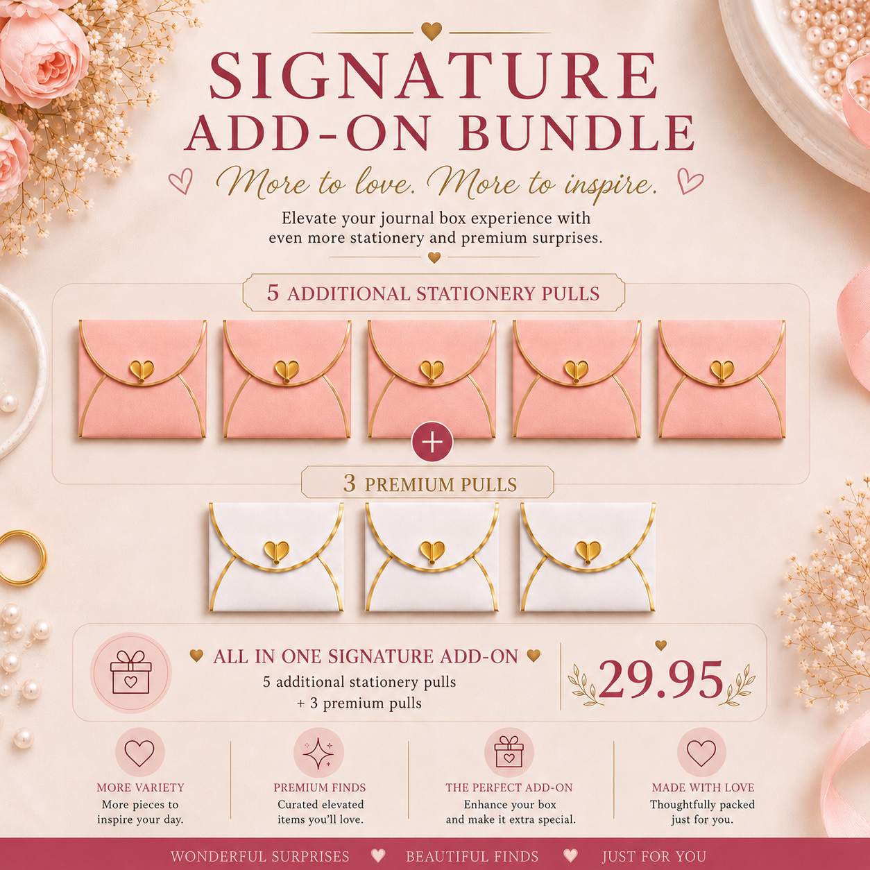 Signature Stationary add on, find items such as Visconti Pens and Designer Note books in the premium cards and more ..