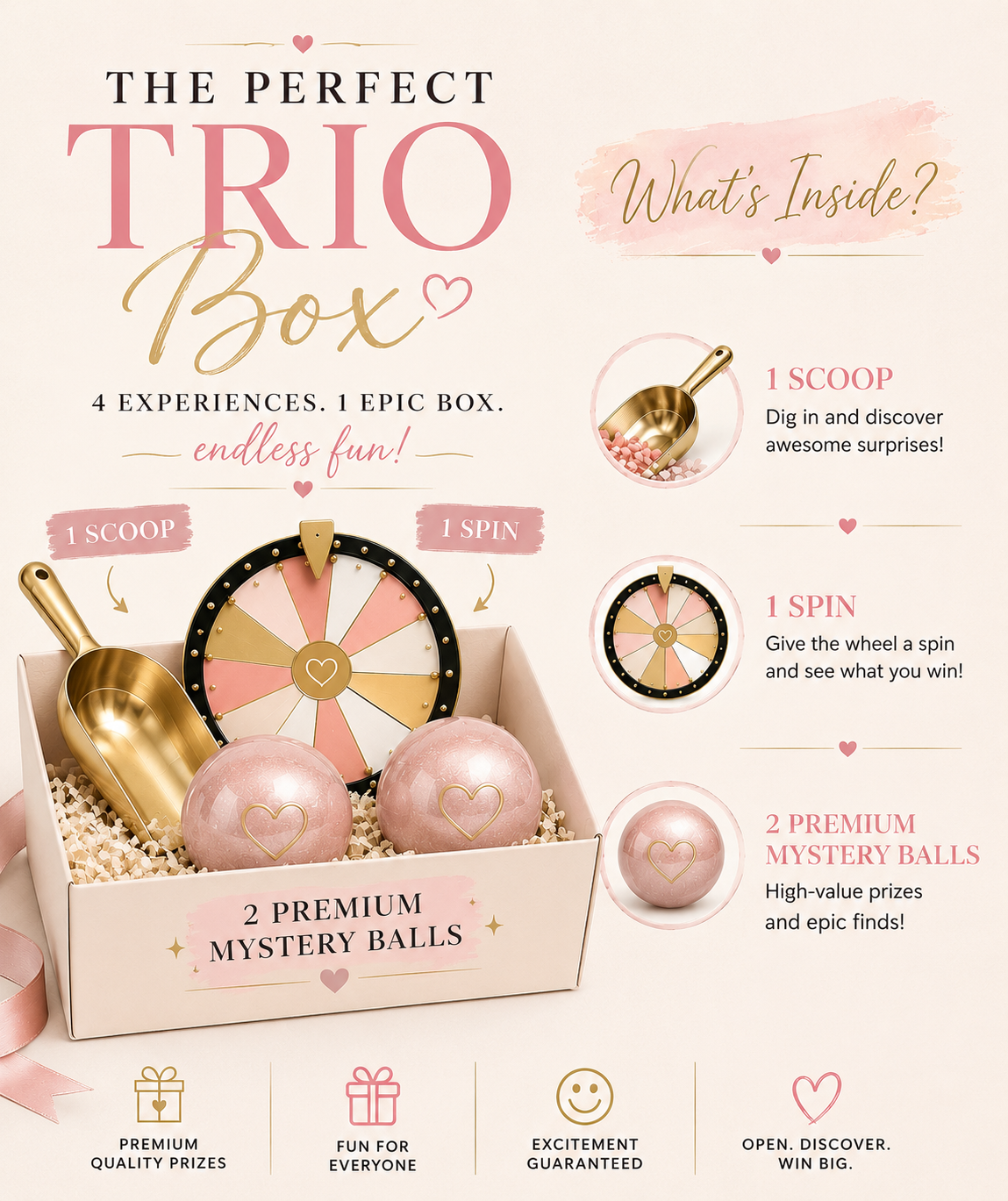 The Trio Box.                                    Now carrying Premium Slippers, please include your size